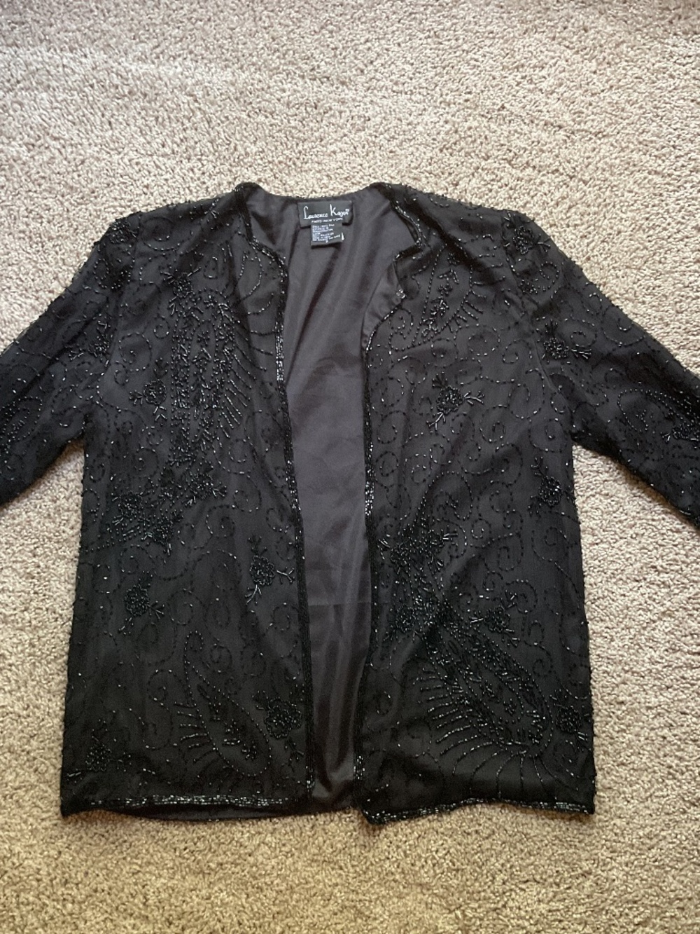 Black beaded and lined jacket
